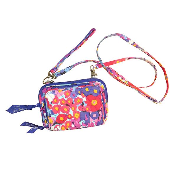 Vera Bradley Handbags - Vera Bradley Floral Multi Small Crossbody Wallet Purse Wristlet Bag